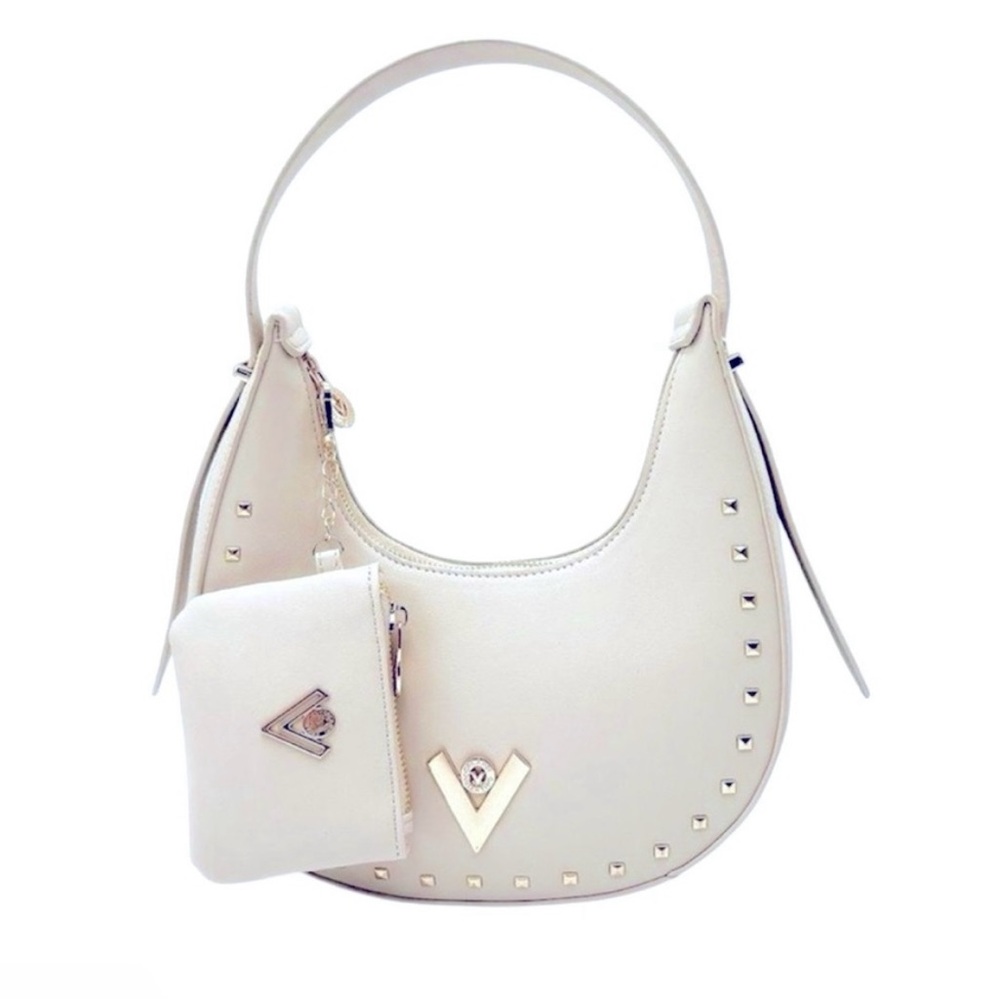 VALENTINO ORLANDI Cream Studded Shoulder Bag